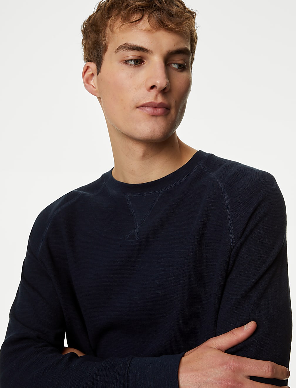 Pure Cotton Waffle Loungewear Sweatshirt