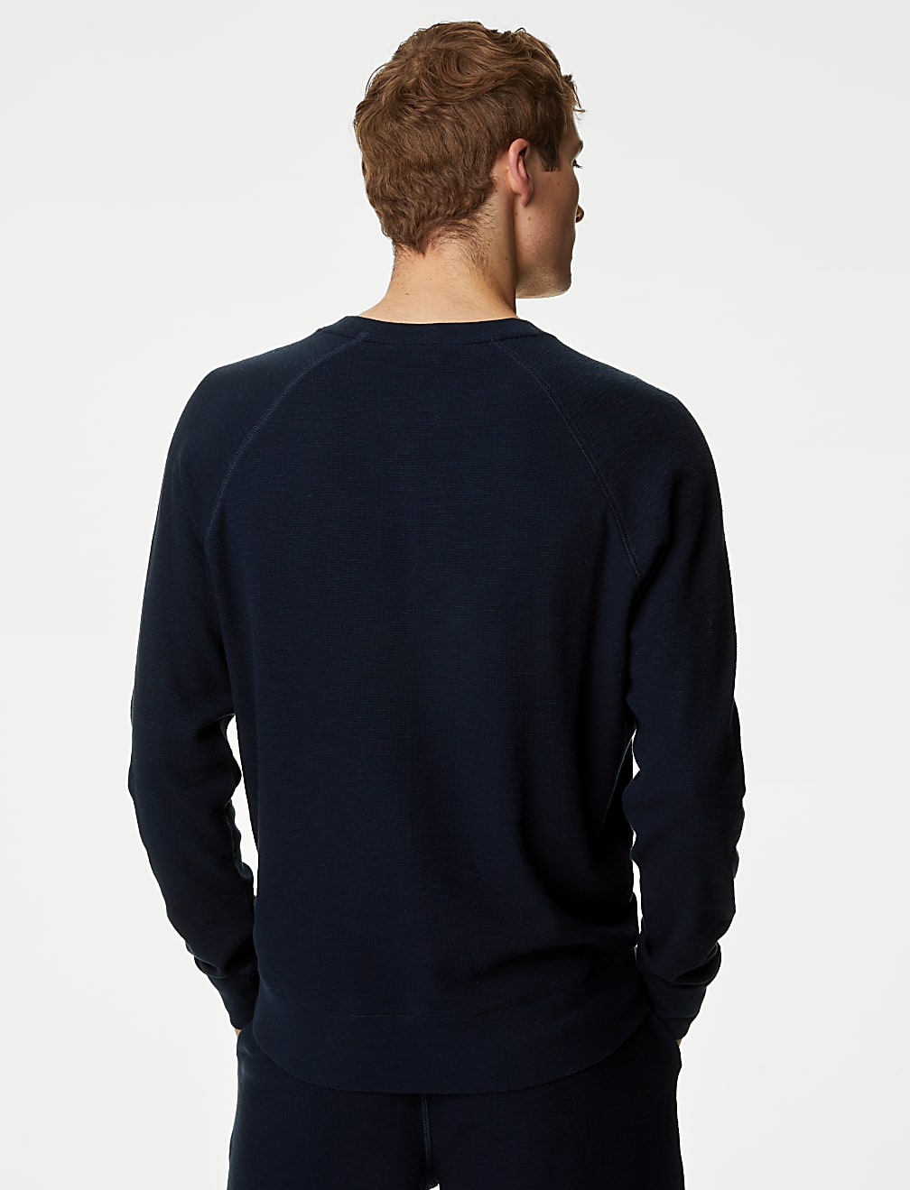 Pure Cotton Waffle Loungewear Sweatshirt