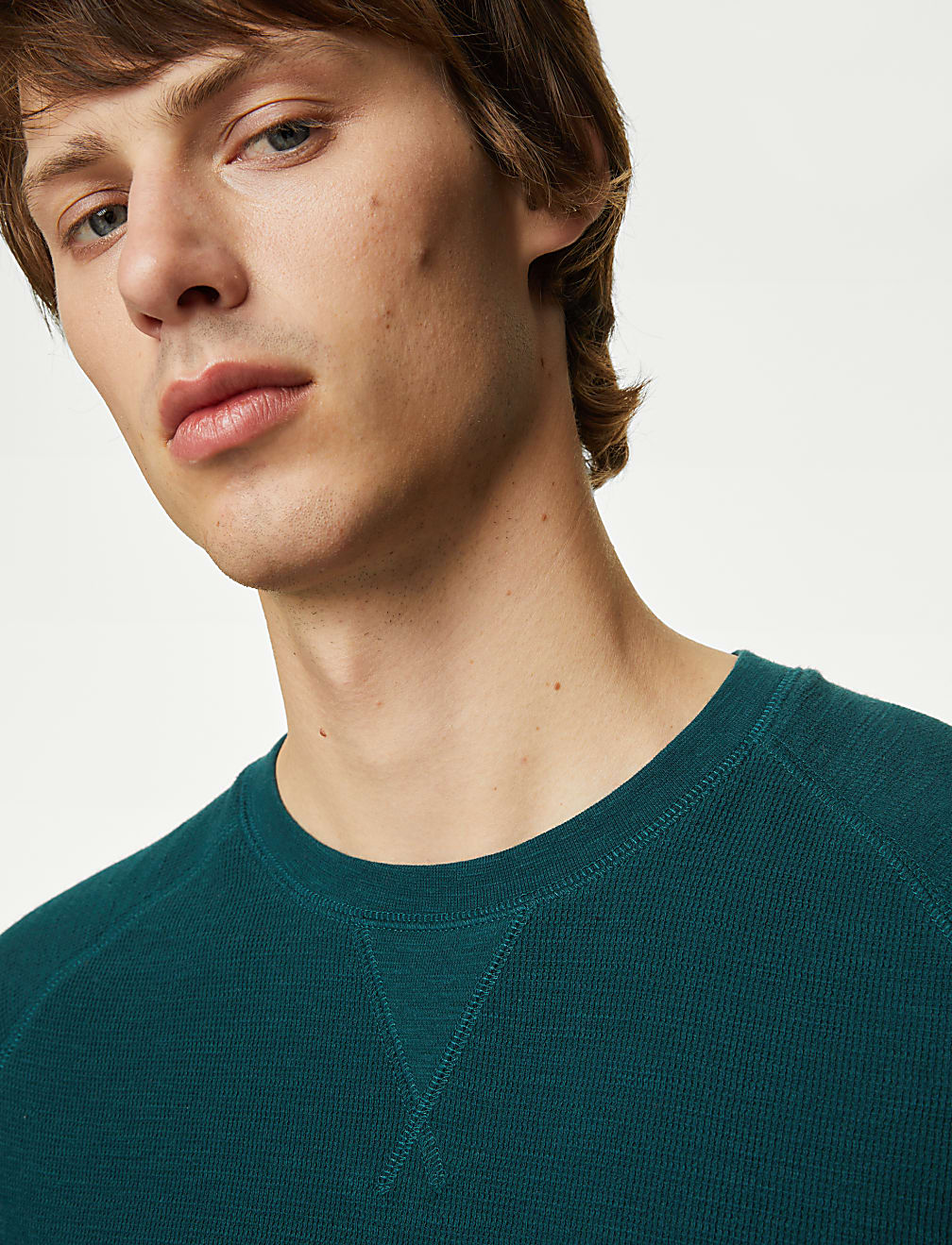 Pure Cotton Waffle Loungewear Sweatshirt