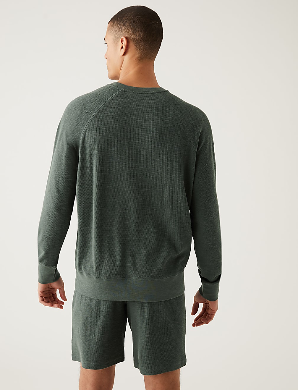 Pure Cotton Waffle Loungewear Sweatshirt