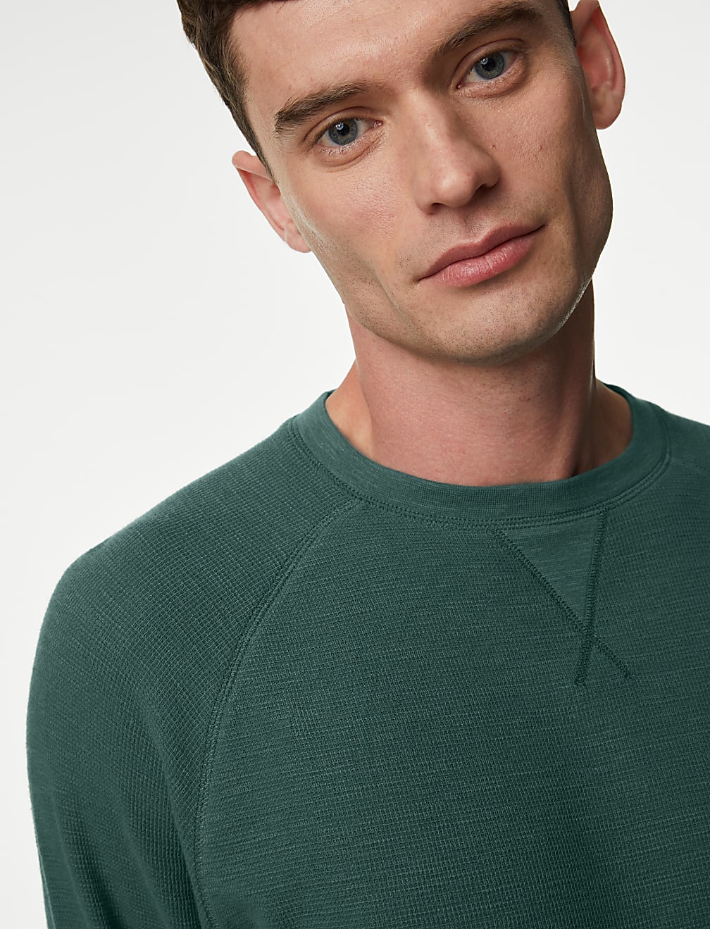Pure Cotton Waffle Loungewear Sweatshirt