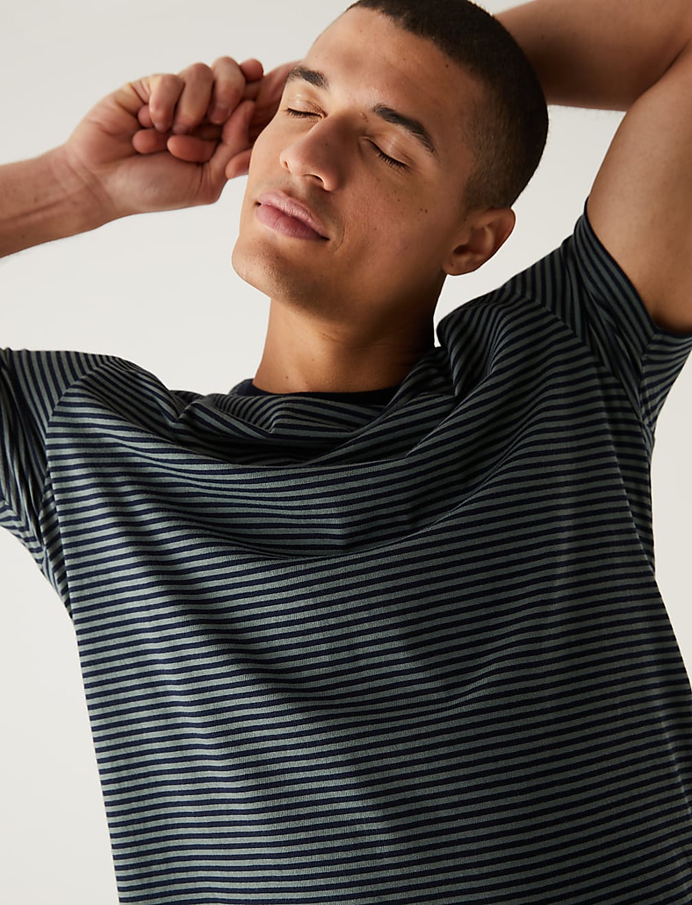 Pure Cotton Striped Loungewear Top