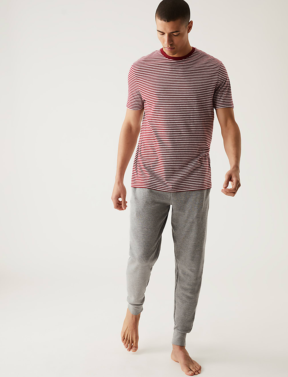 Pure Cotton Striped Loungewear Top