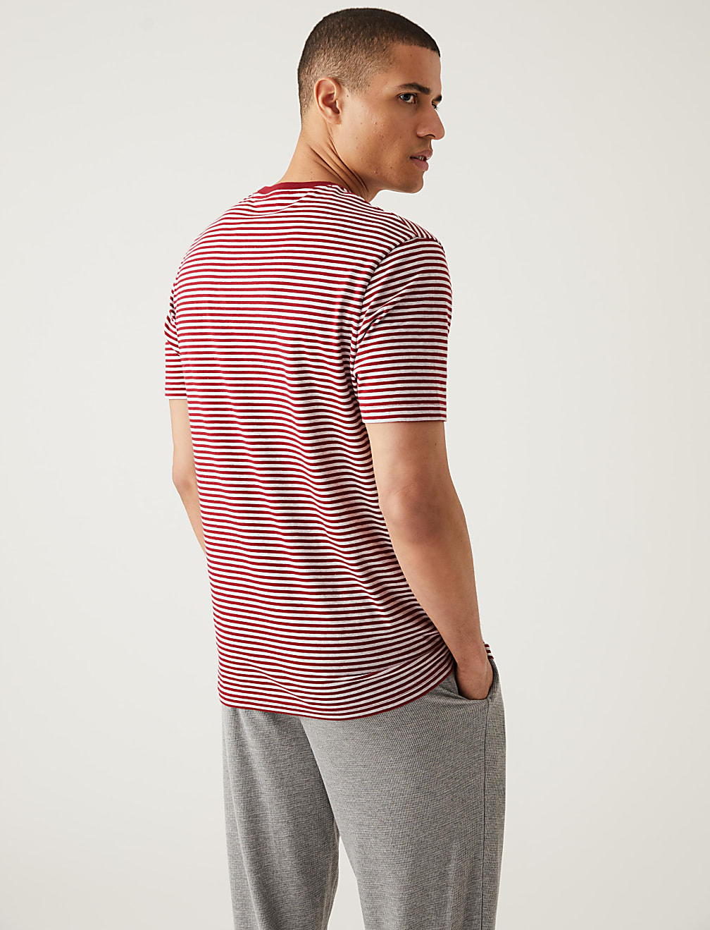 Pure Cotton Striped Loungewear Top