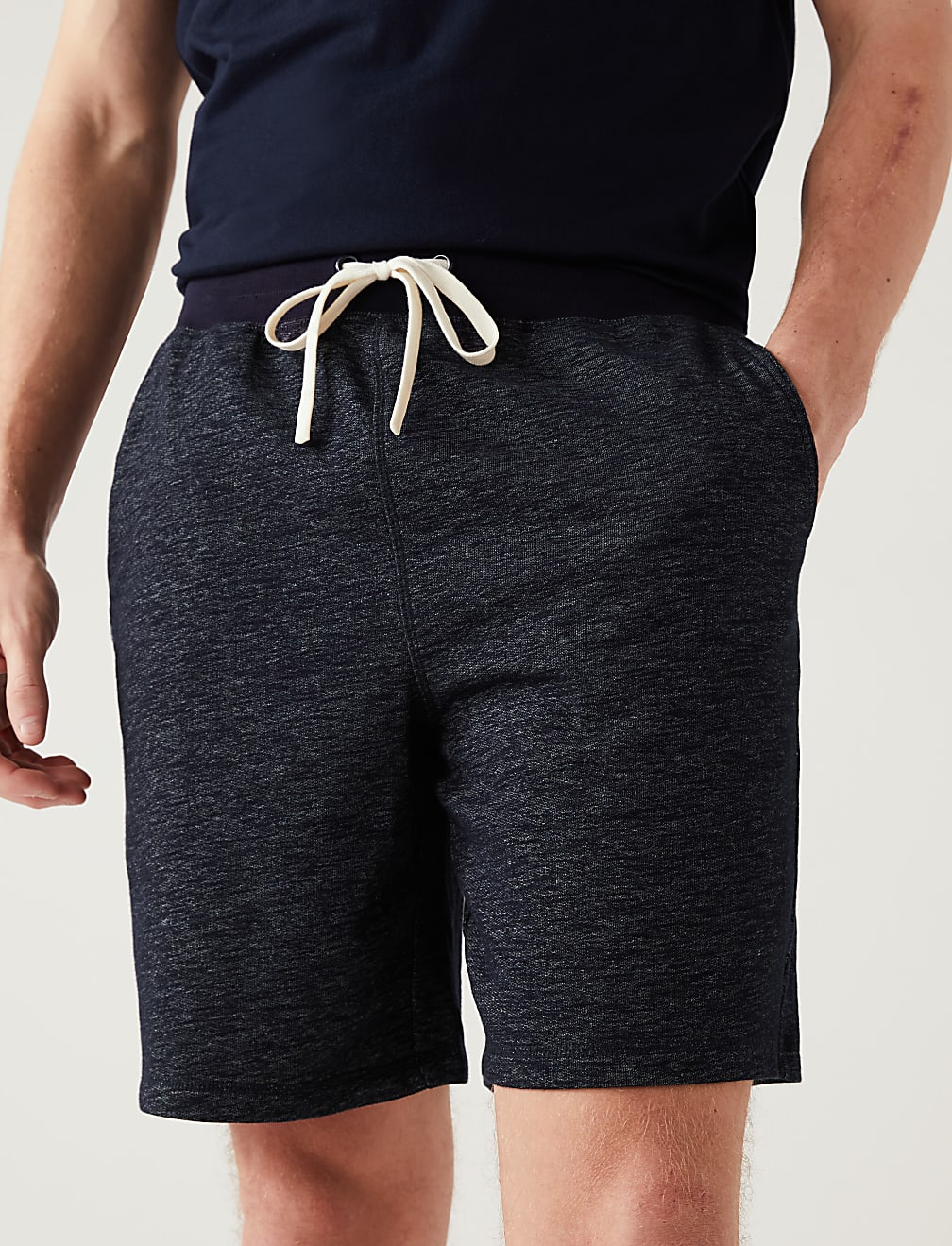 Cotton Blend Space Dye Loungewear Shorts
