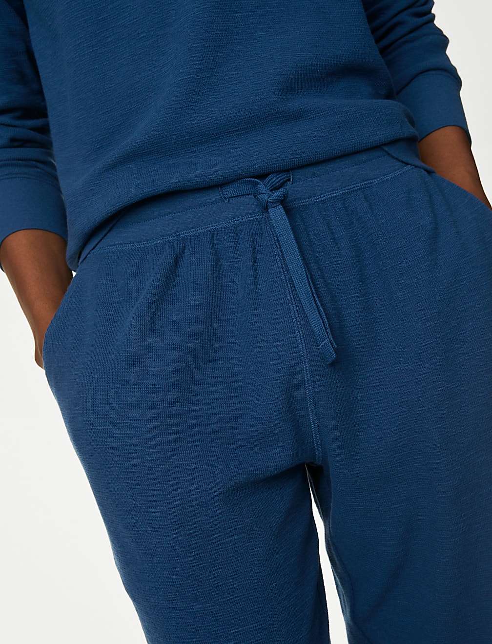 Pure Cotton Waffle Jogger Bottoms