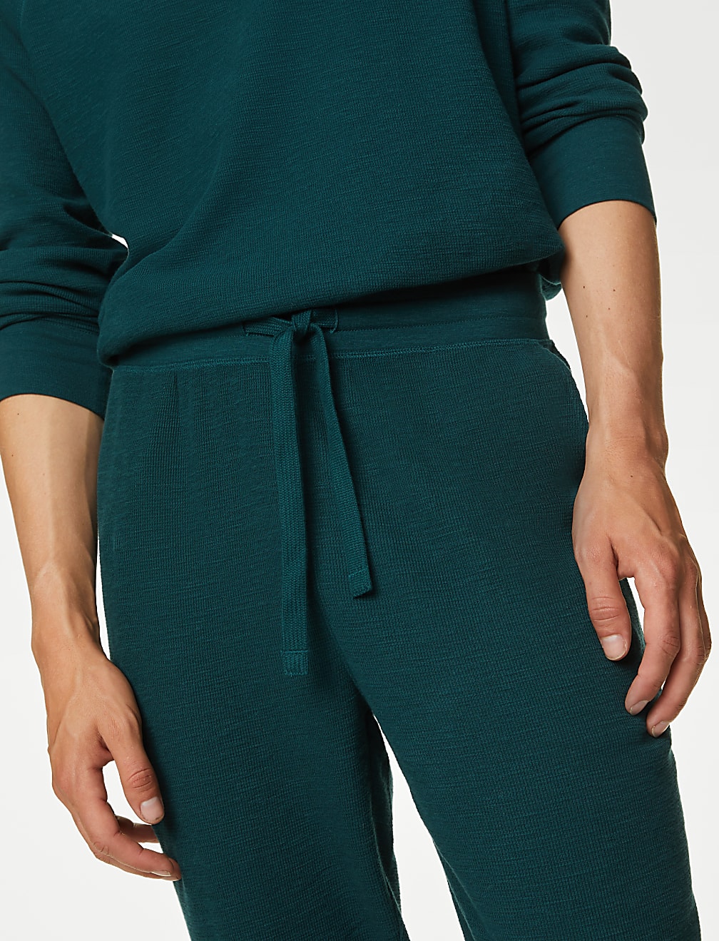 Pure Cotton Waffle Jogger Bottoms