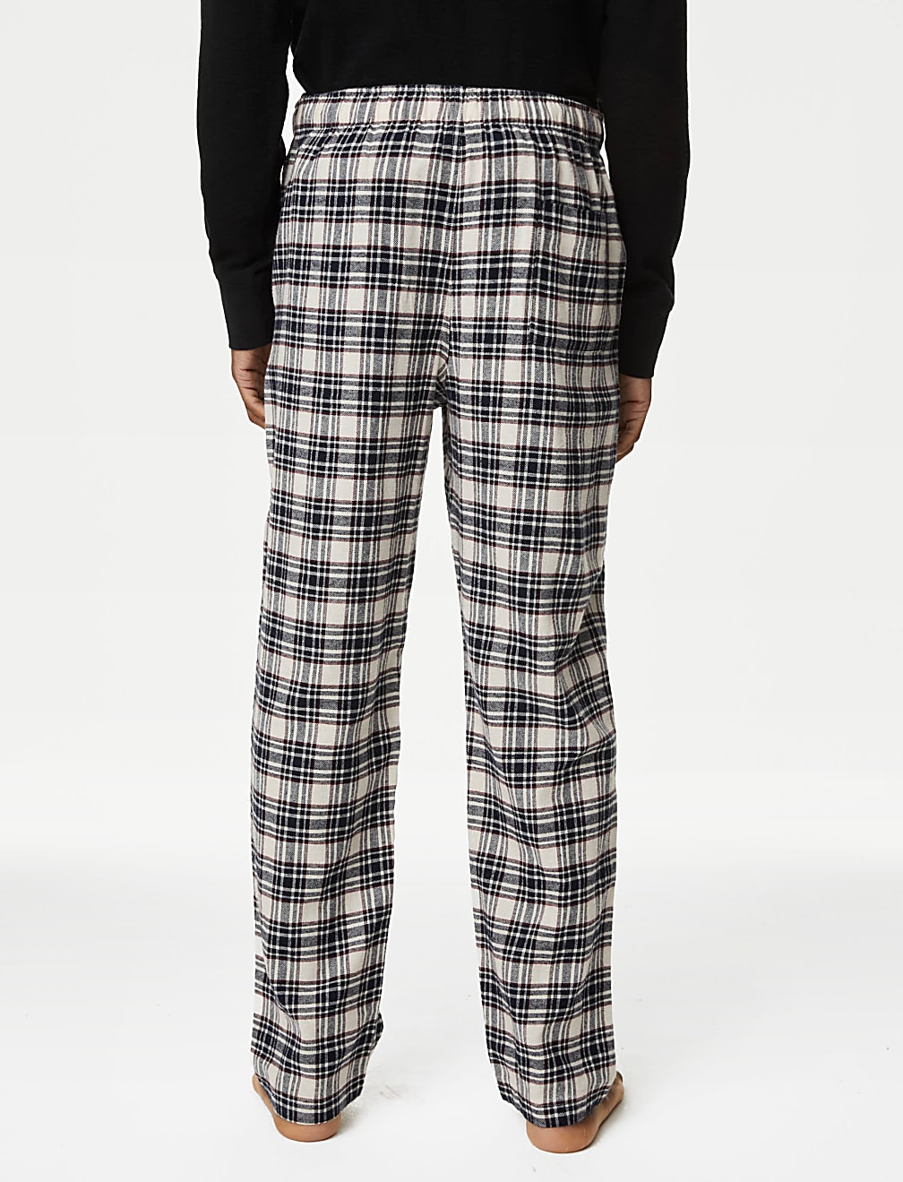 Brushed Cotton Checked Loungewear Bottoms