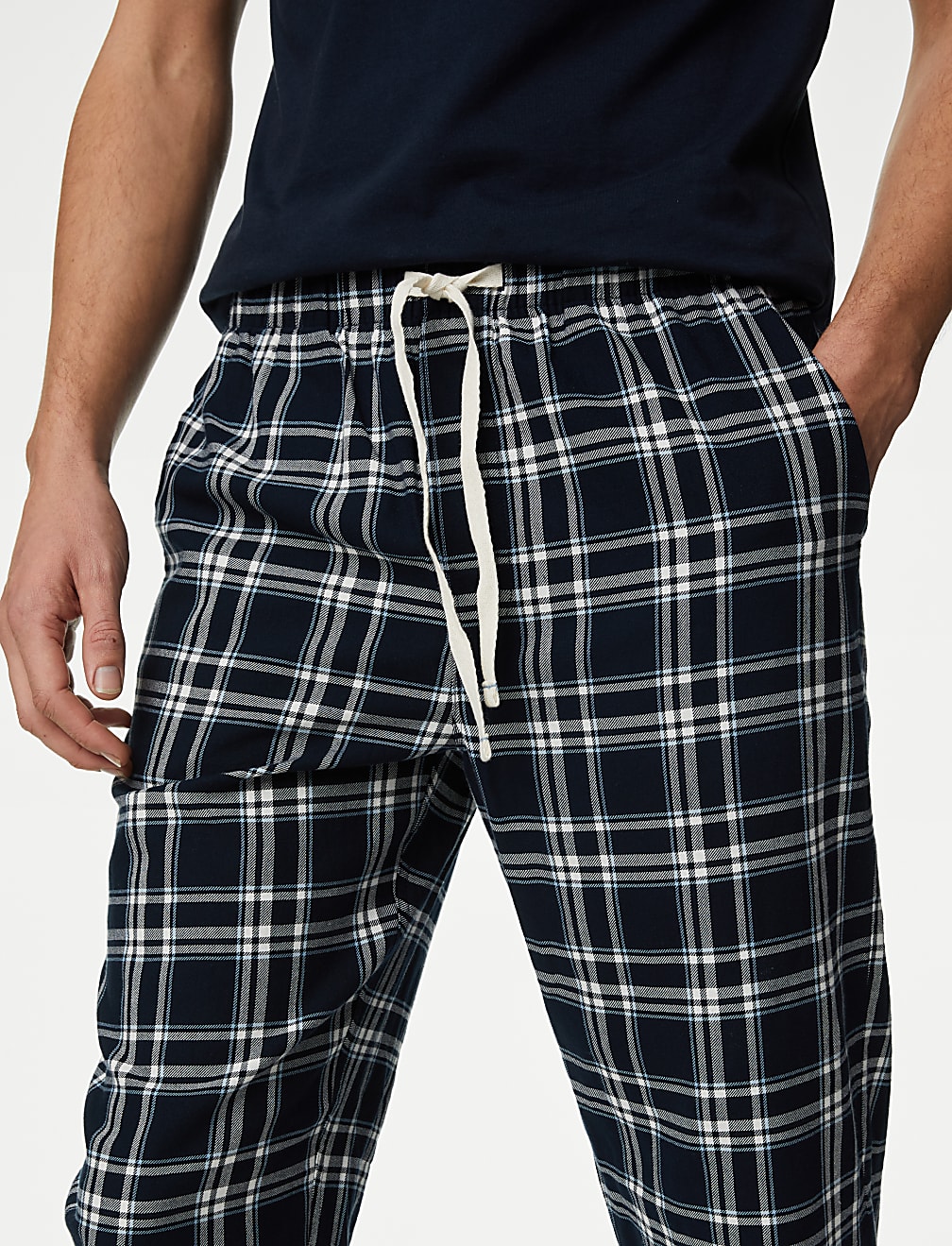 Pure Cotton Checked Pyjama Bottoms