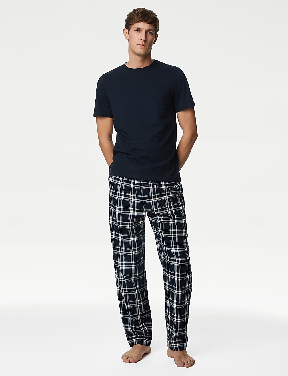 Pure Cotton Checked Pyjama Bottoms
