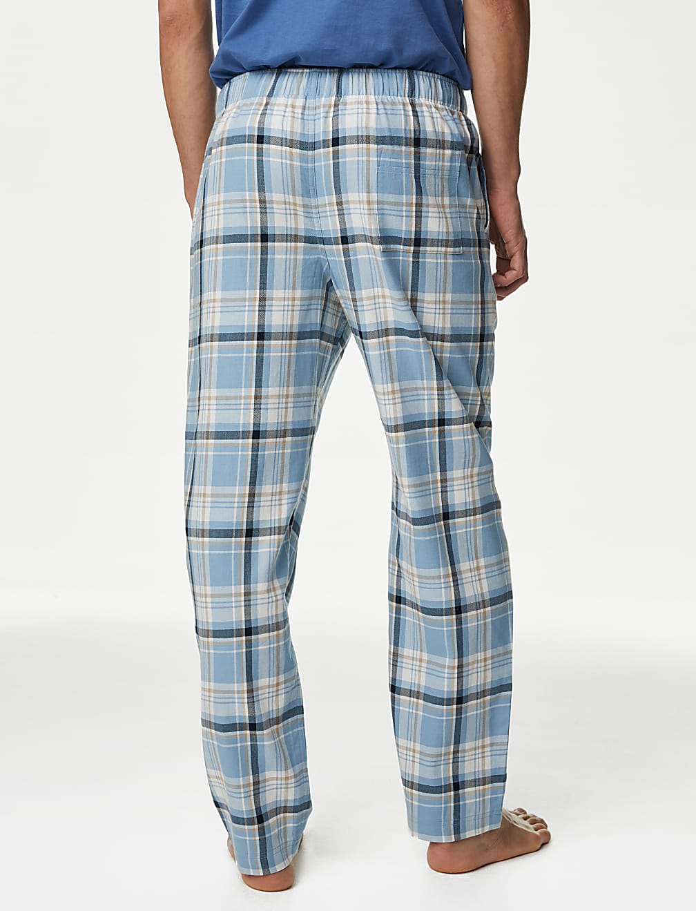 Pure Cotton Checked Loungewear Bottoms