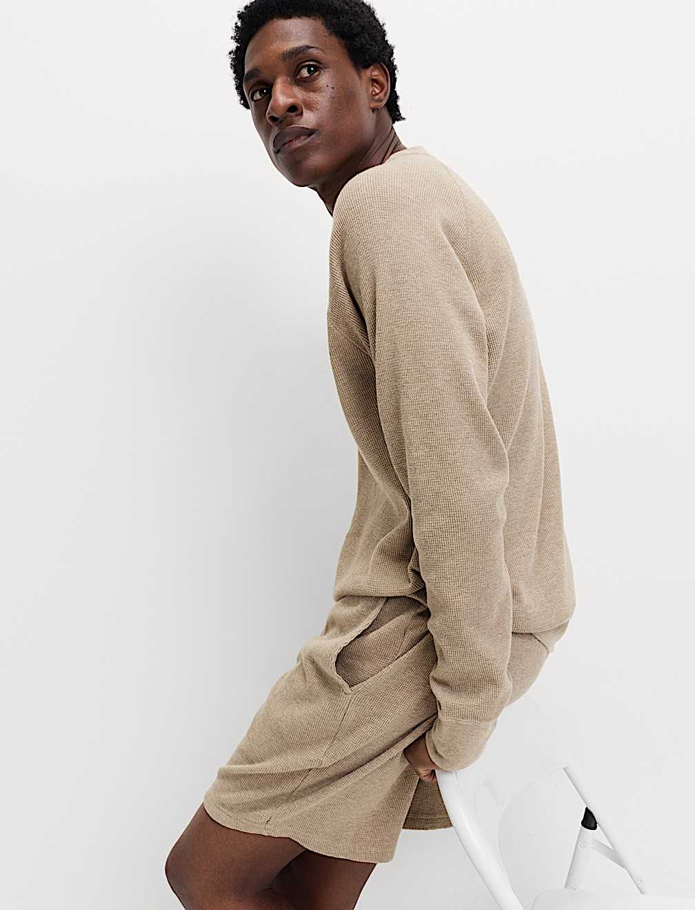 Pure Cotton Waffle Loungewear Shorts