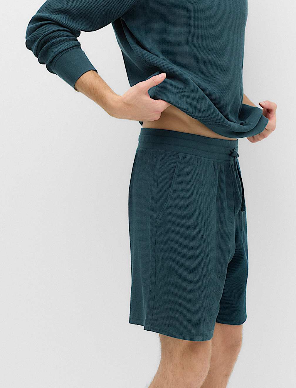 Pure Cotton Waffle Loungewear Shorts