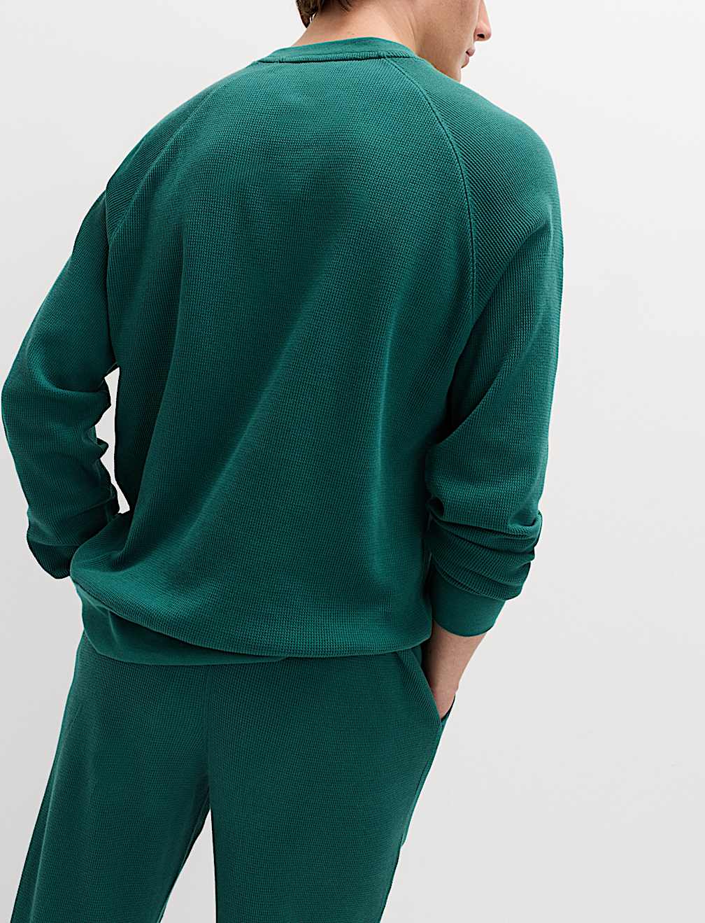 Pure Cotton Waffle Loungewear Sweatshirt