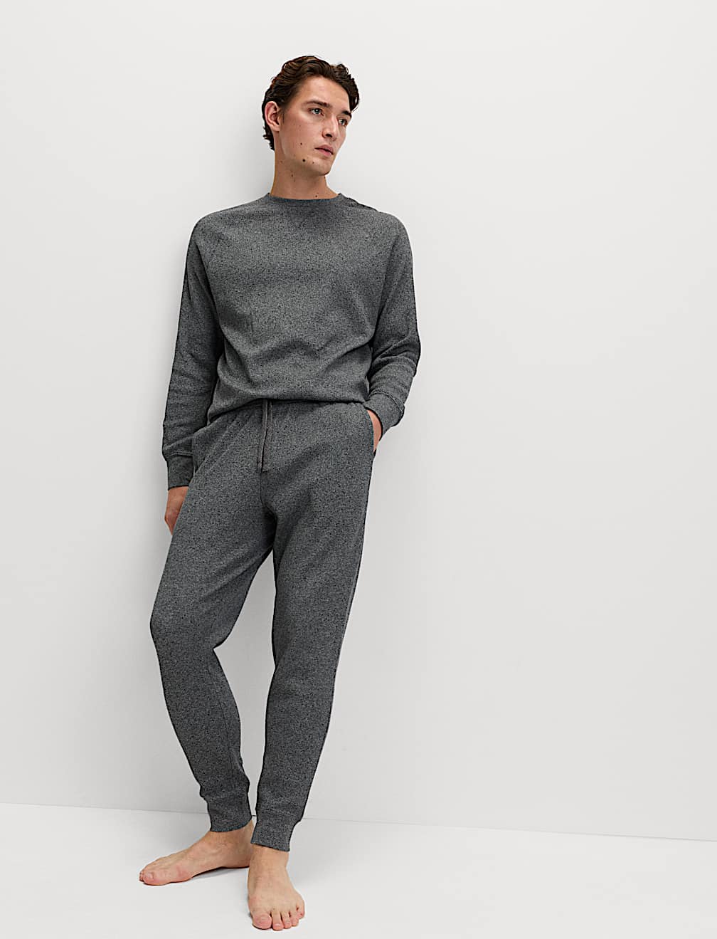 Pure Cotton Waffle Loungewear Sweatshirt