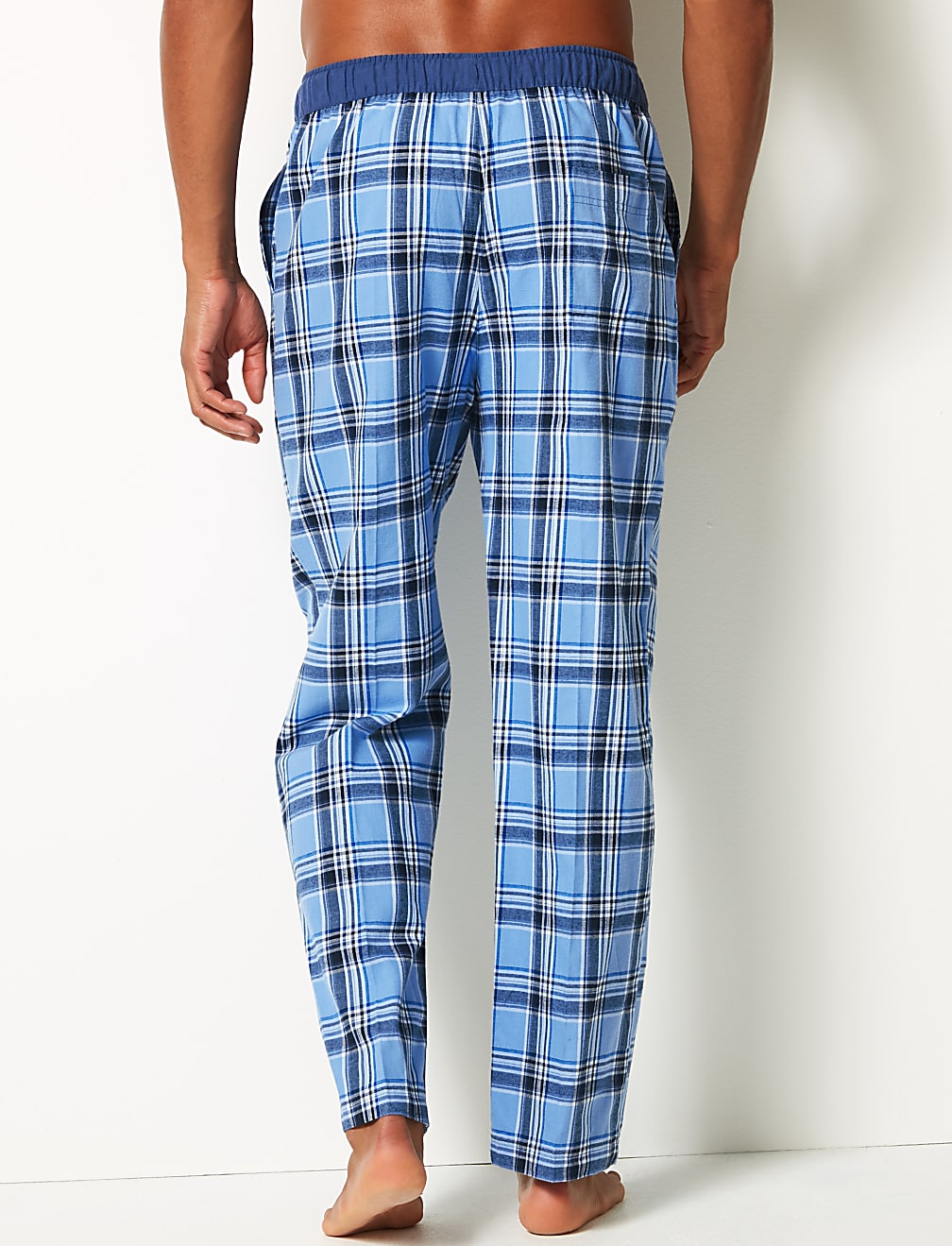 Pure Cotton Checked Long Pyjama Bottoms