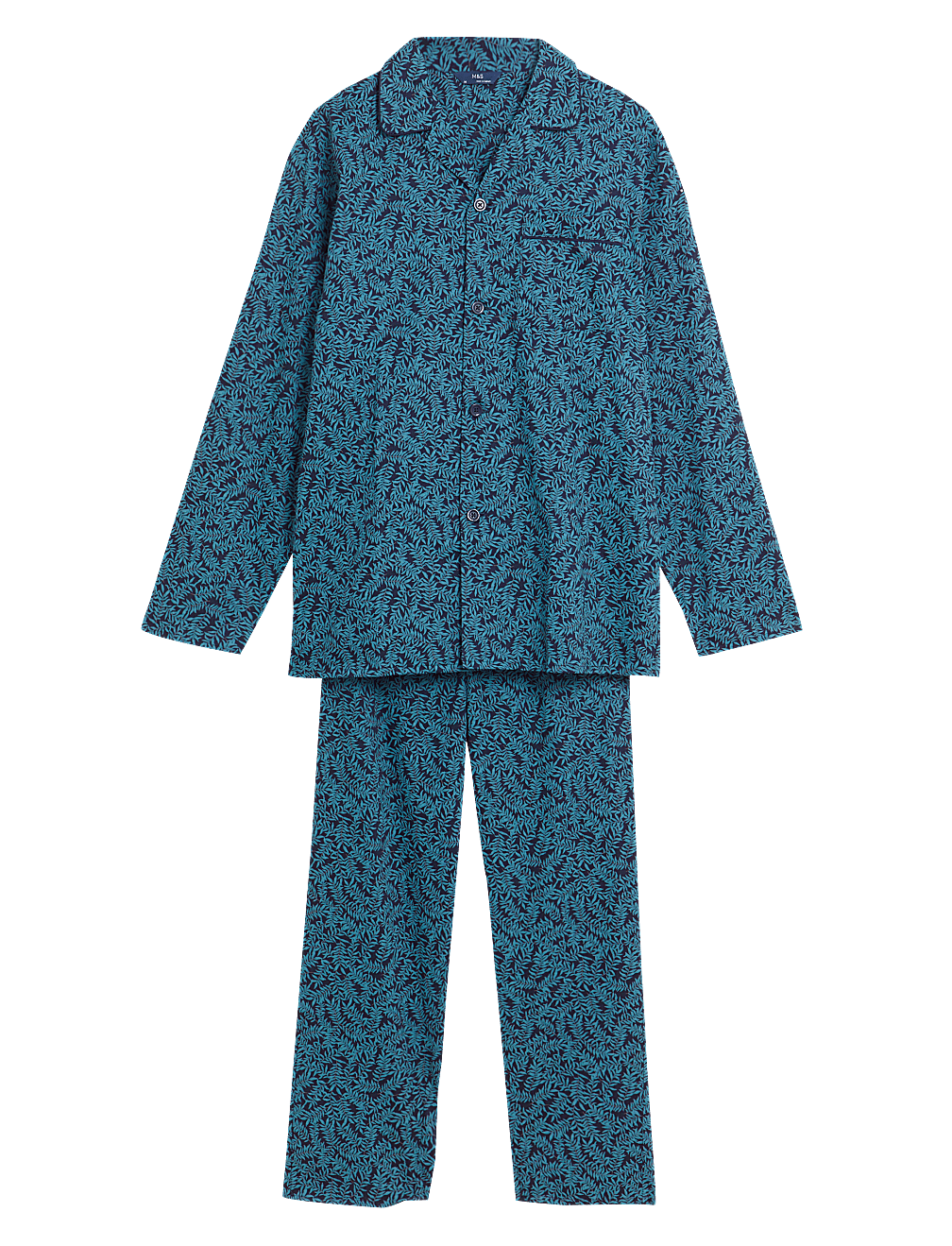 Pure Cotton Leaf Print Pyjama Set