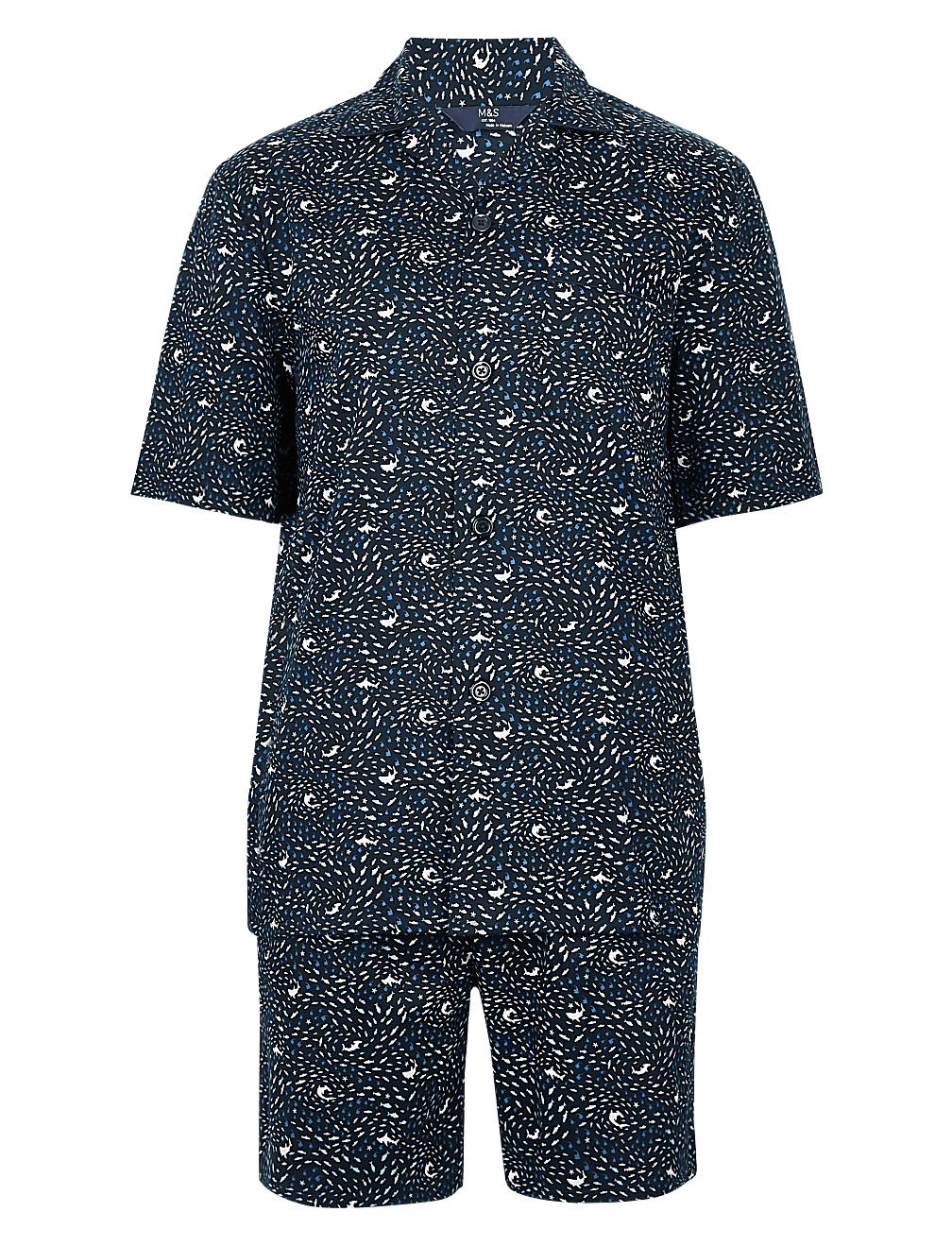 Pure Cotton Shark Print Pyjama Set