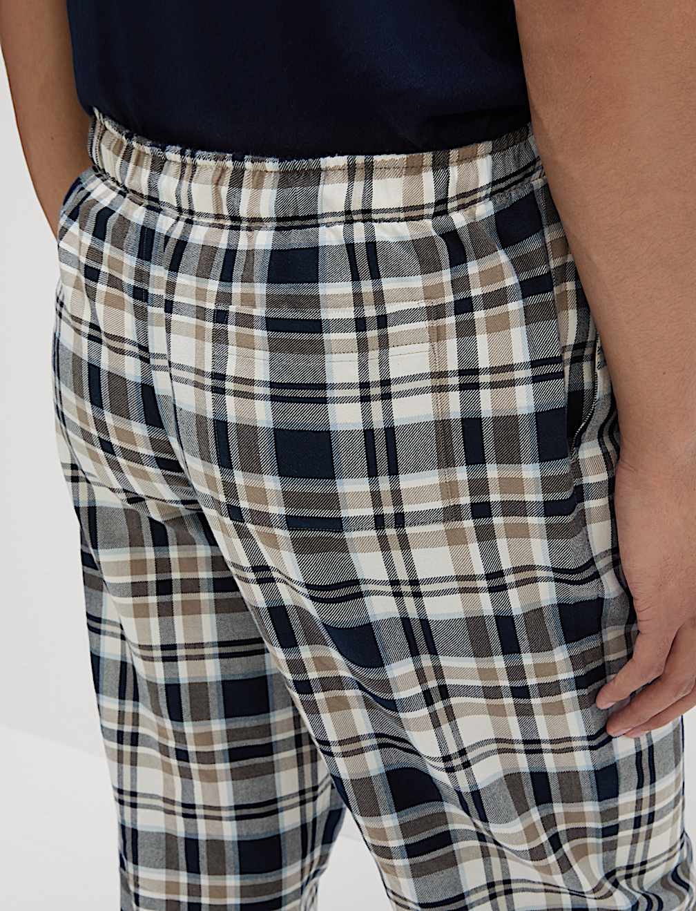 Pure Cotton Checked Loungewear Bottoms