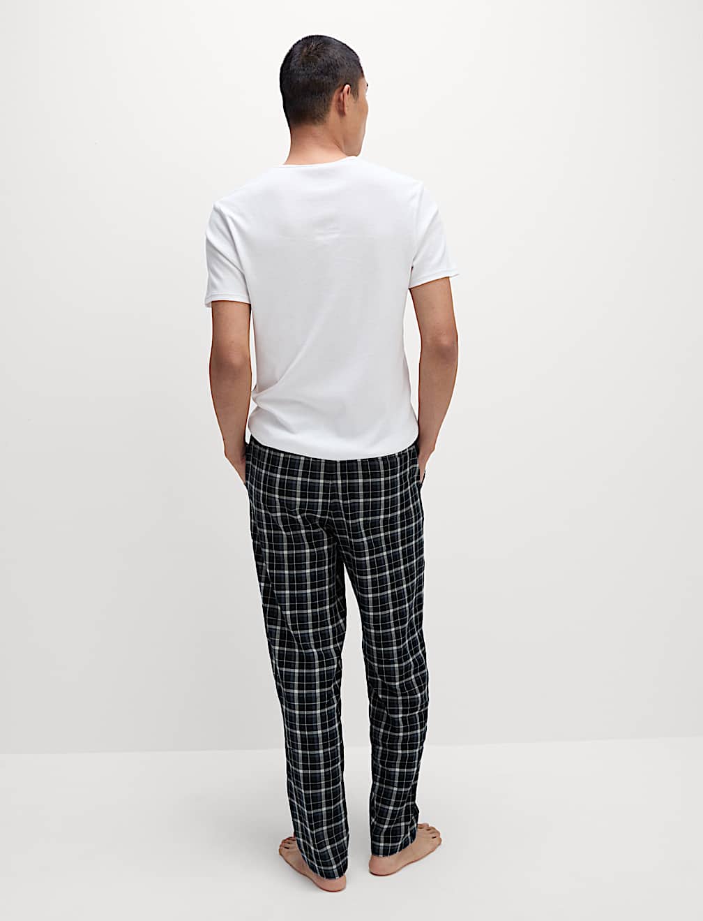 Pure Cotton Checked Loungewear Bottoms