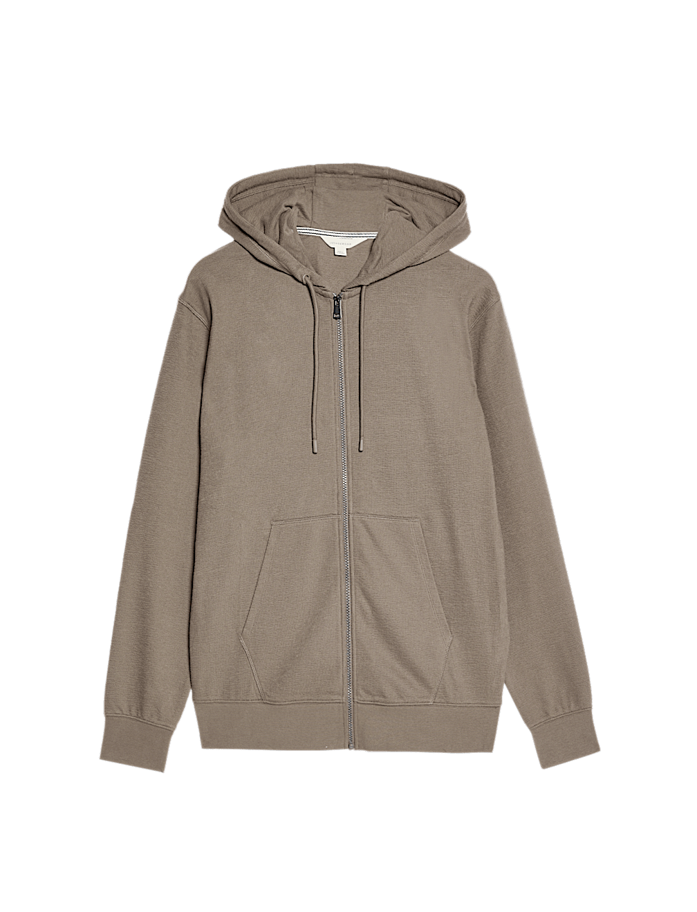 Pure Cotton Textured Zip Through Hoodie