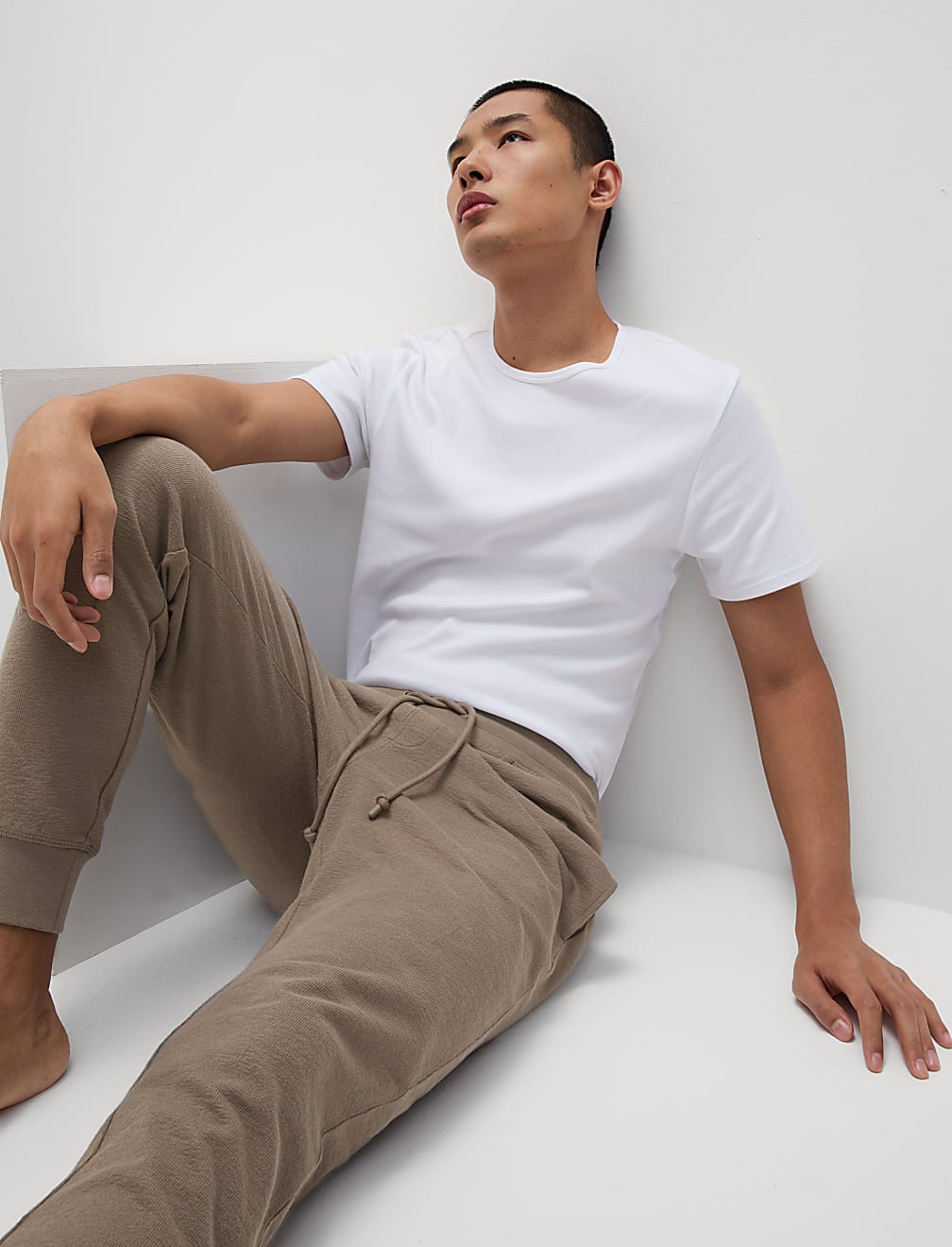 Pure Cotton Textured Joggers
