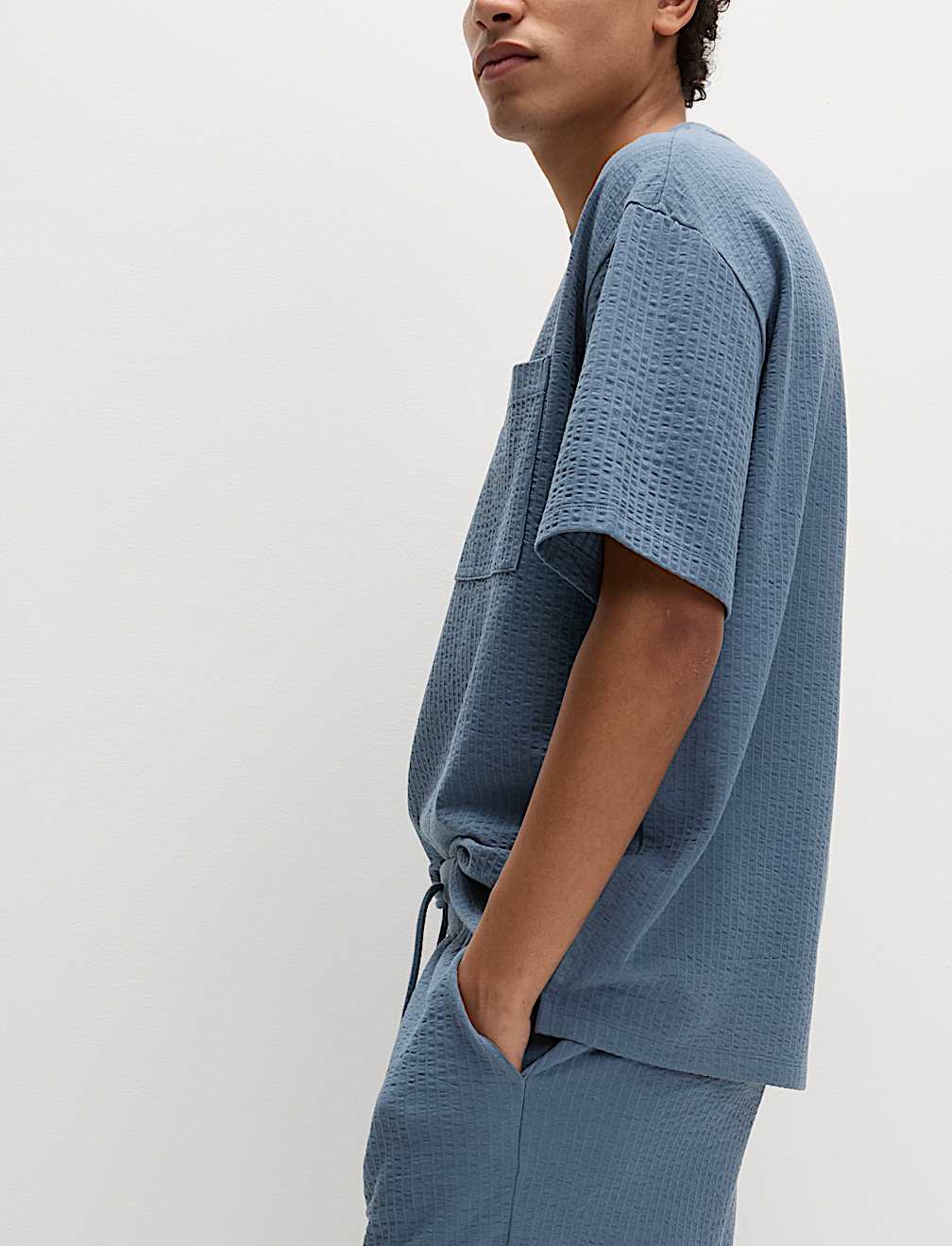 Cotton Rich Textured Loungewear Top
