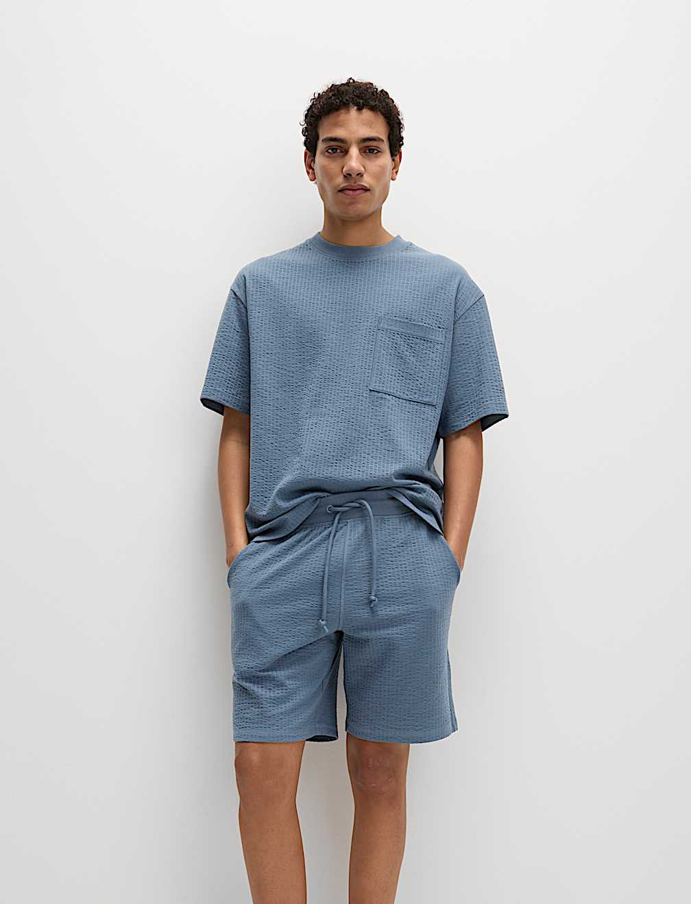Cotton Rich Striped Lounge Shorts