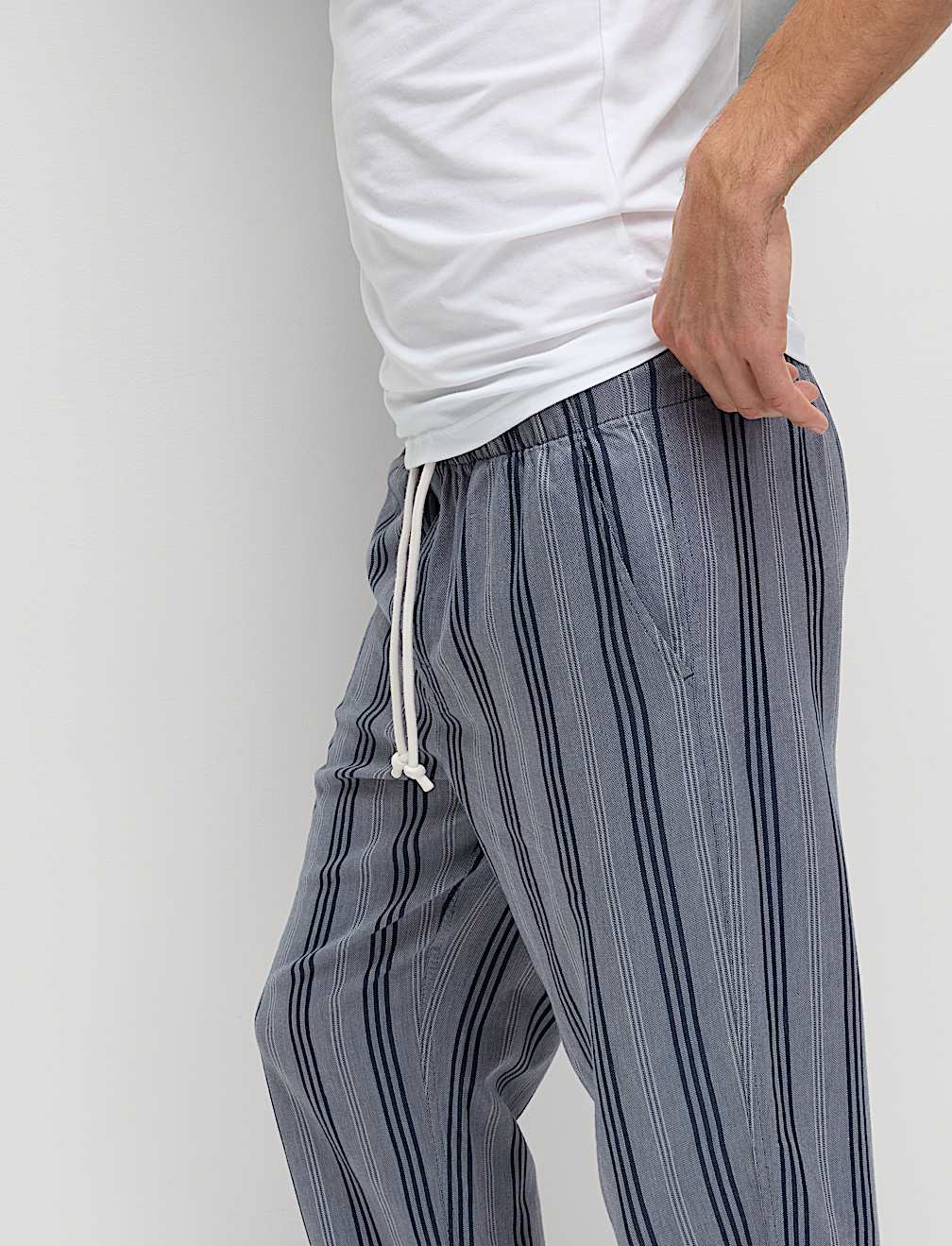 Pure Cotton Striped Loungewear Bottoms