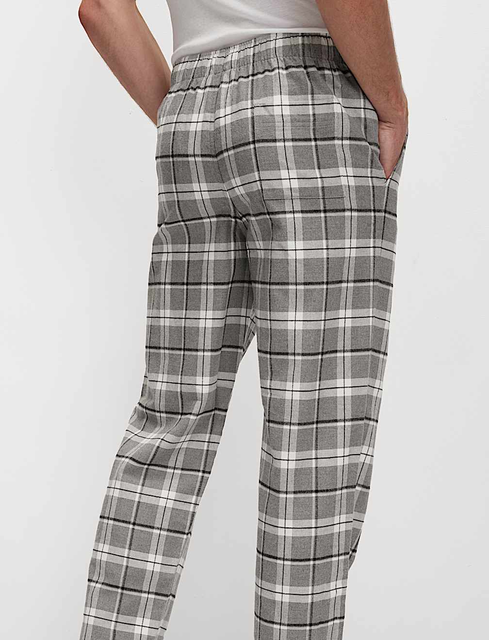 Pure Cotton Checked Loungewear Bottoms