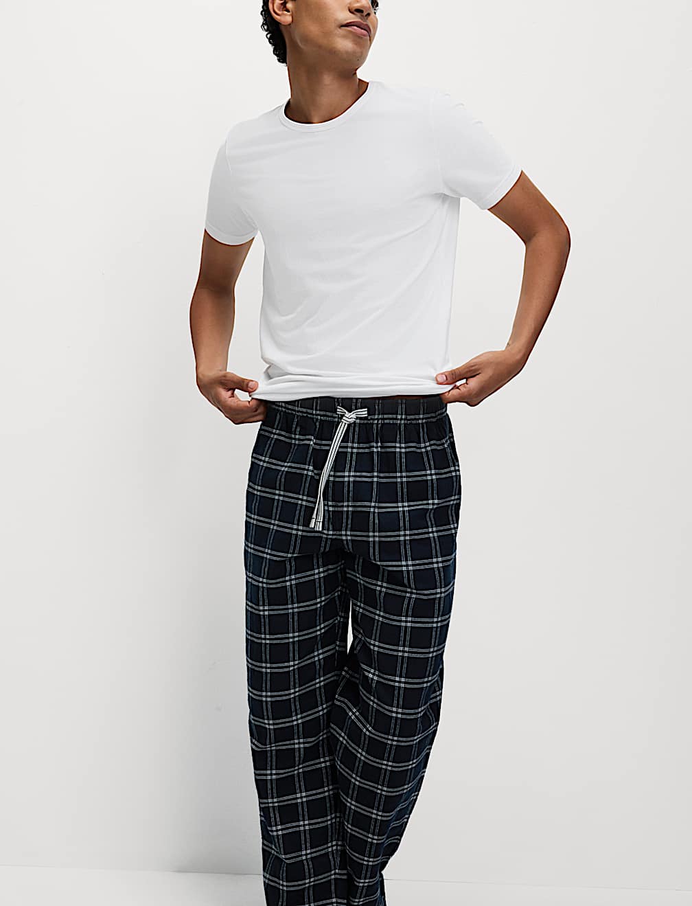 Pure Cotton Checked Pyjama Bottoms