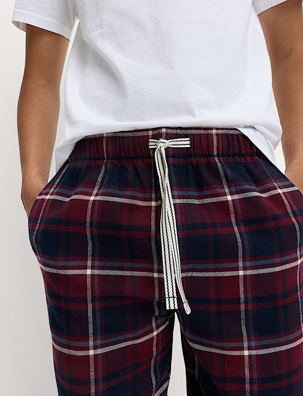 Pure Cotton Checked Loungewear Bottoms