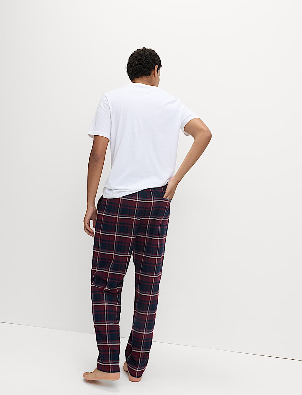 Pure Cotton Checked Loungewear Bottoms