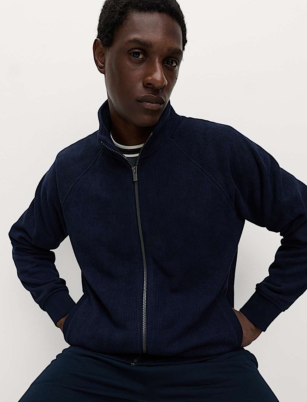 Fleece Zip Up Funnel Neck Loungewear Top