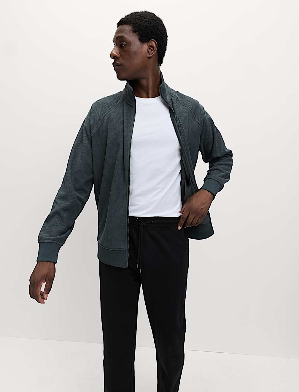 Fleece Zip Up Funnel Neck Loungewear Top