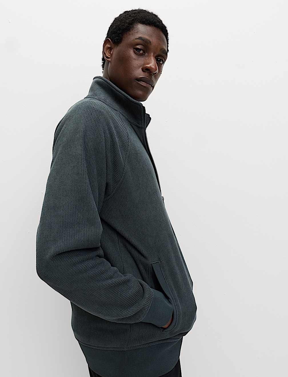 Fleece Zip Up Funnel Neck Loungewear Top