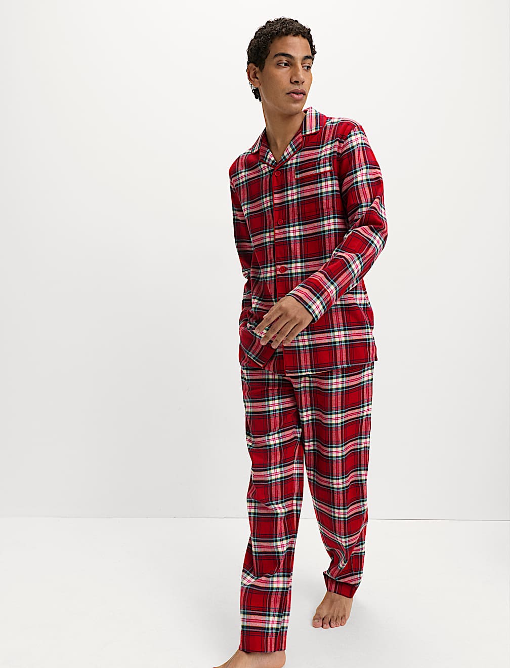 Pure Cotton Family Christmas Checked Pyjama Set