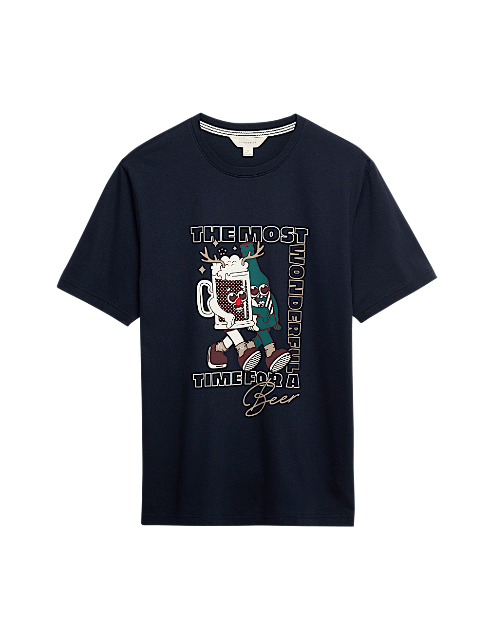 Pure Cotton Christmas Beer Loungewear Top