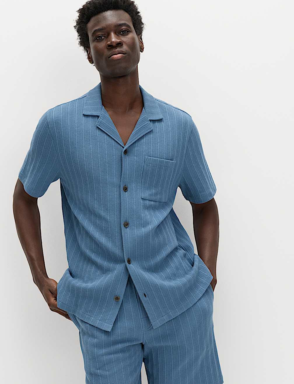 Cotton Rich Jersey Textured Loungewear Top