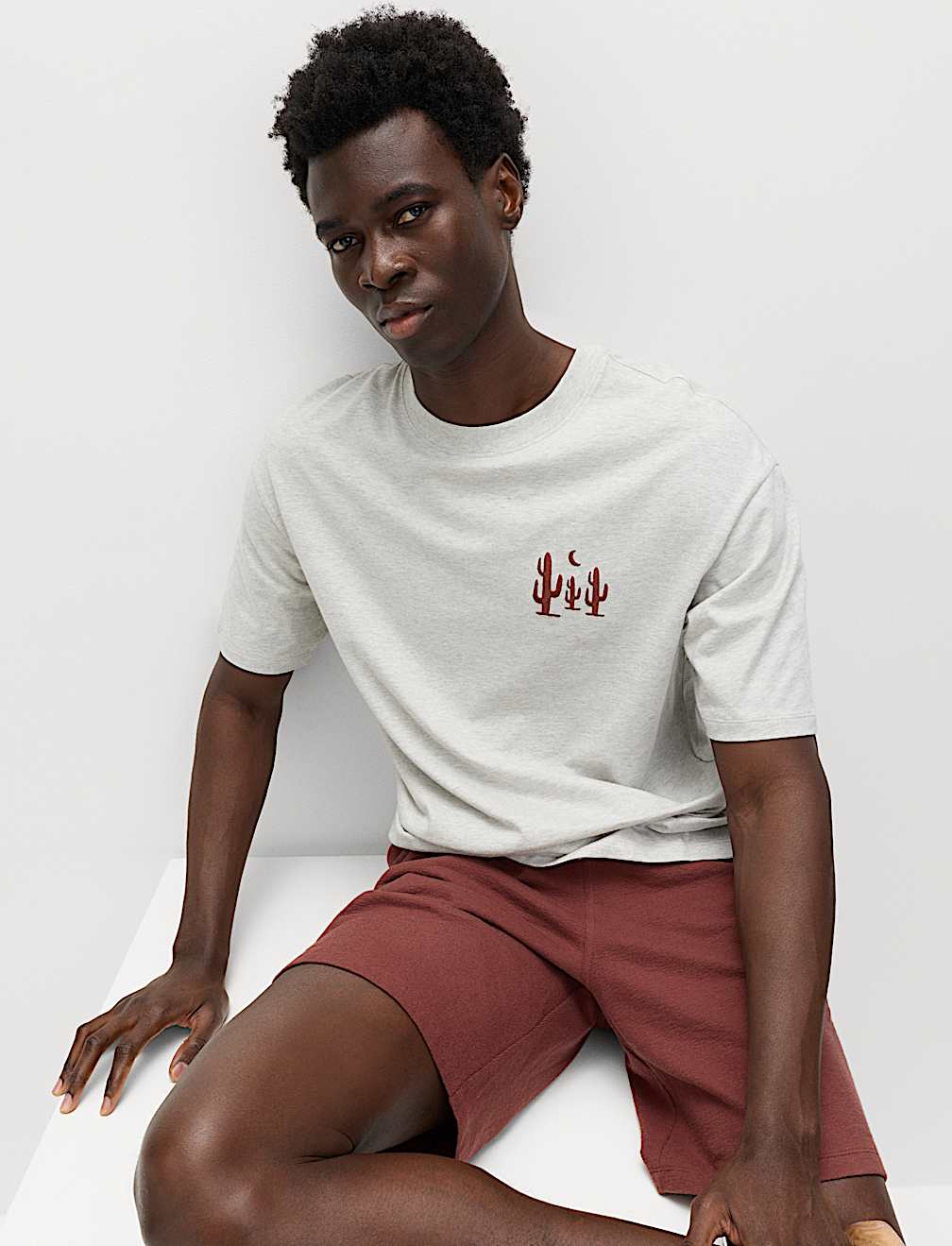 Pure Cotton Cactus Embroidery Pyjama Set