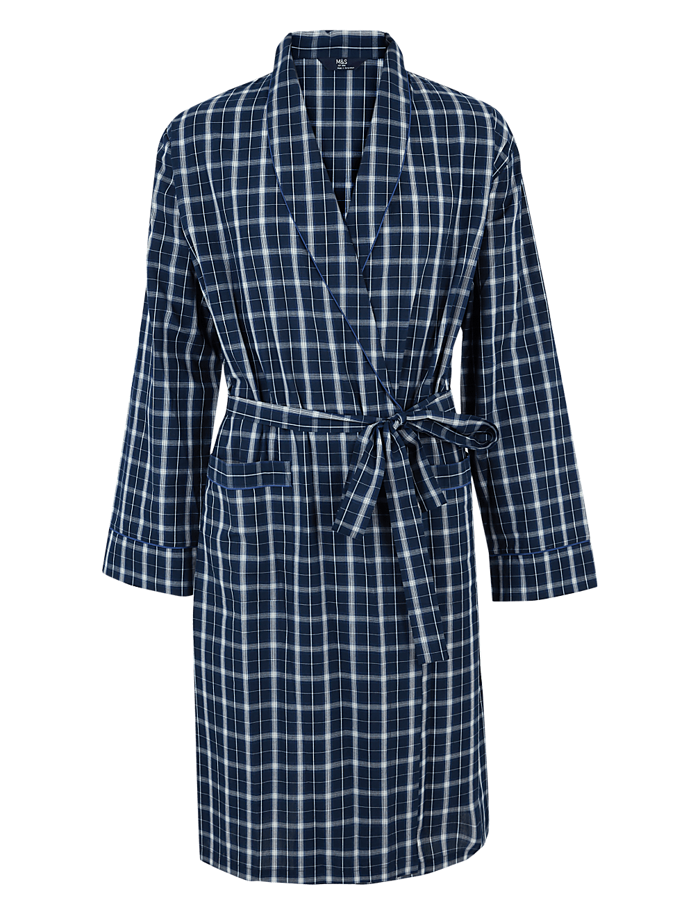 Cotton Lightweight Checked Dressing Gown