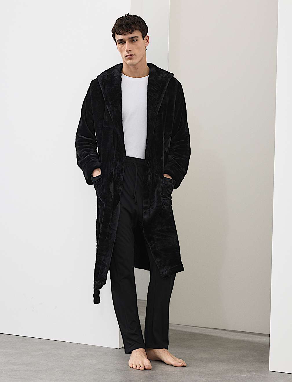 Fleece Supersoft Hooded Dressing Gown