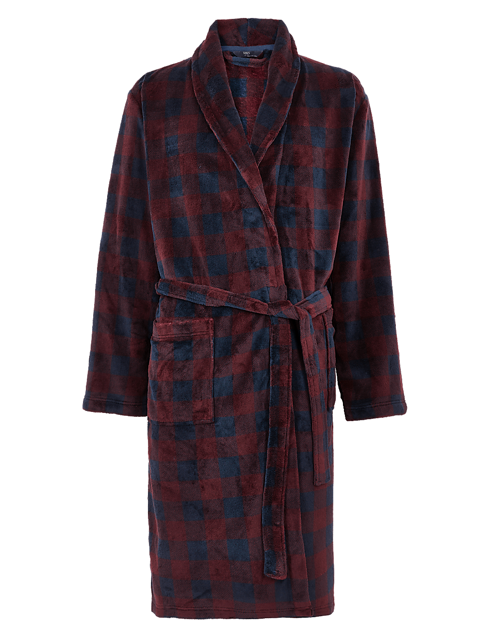 Fleece Checked Dressing Gown