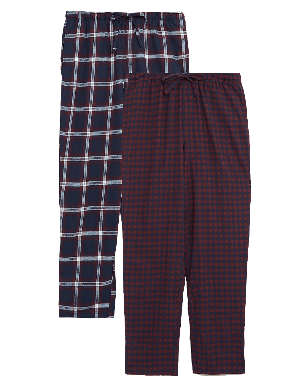 2 Pack Brushed Cotton Pyjama Bottoms