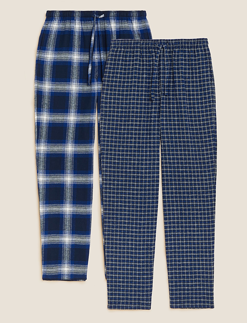 2pk Brushed Cotton Pyjama Bottoms