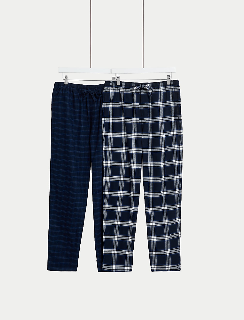 2pk Pure Cotton Checked Pyjama Bottoms