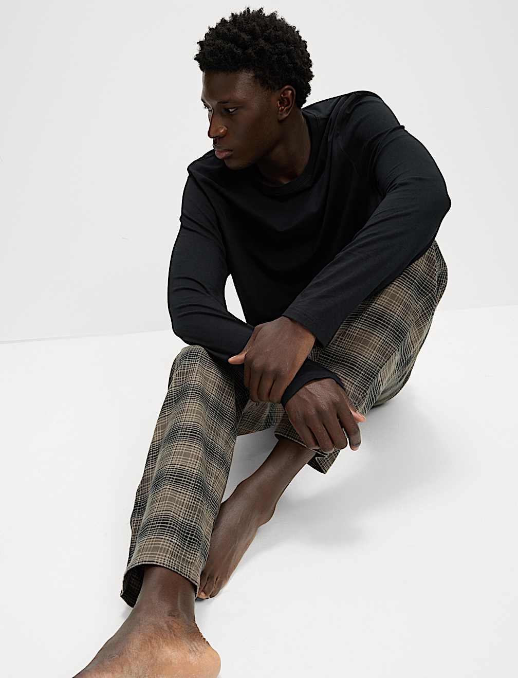 Brushed Cotton Ombre Check Pyjama Set