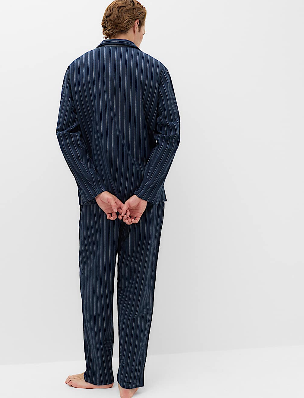 Pure Cotton Brushed Stripe Pyjama Set
