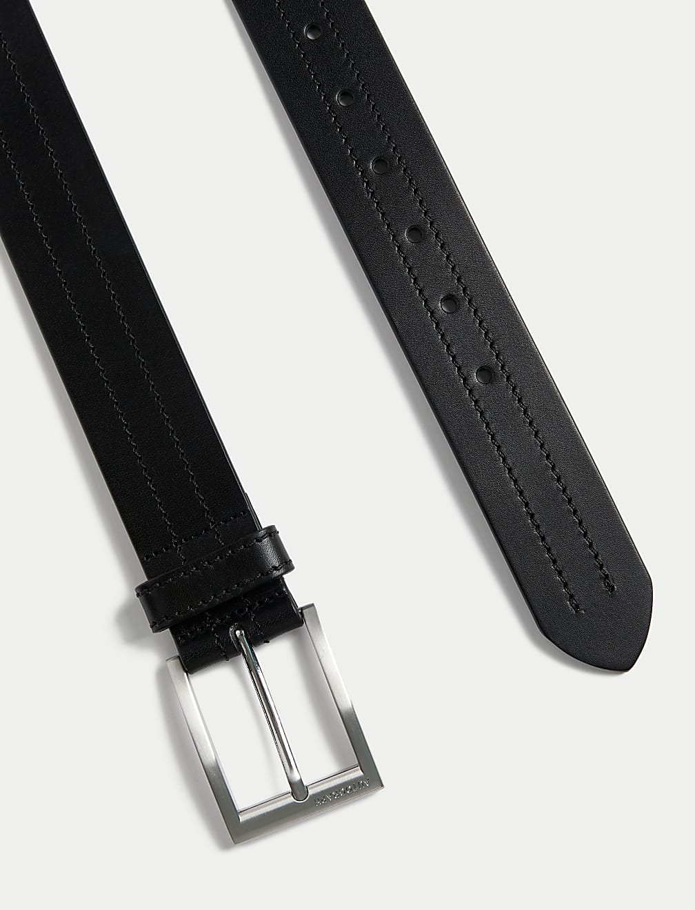 Italian Leather Rectangular Buckle Belt
