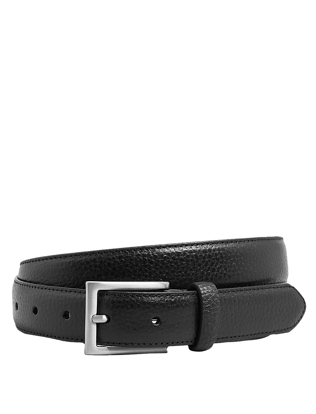 Textured Leather Slim Belt